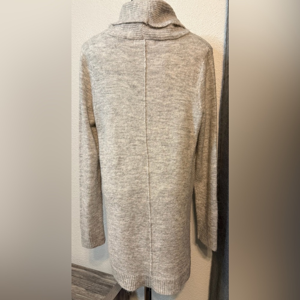 Marled Reunited Snuggly Soft Cowl Neck Sweater | Light Gray & White | Size L - Picture 3 of 7